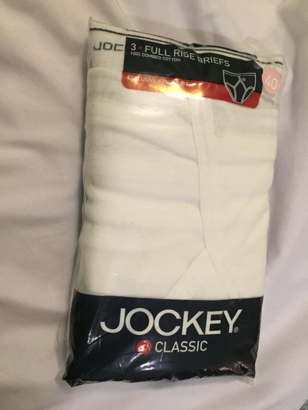 New Vintage 2004 Jockey Men's 100% Cotton Y Front Brief Underwear 3 Pair Size 40